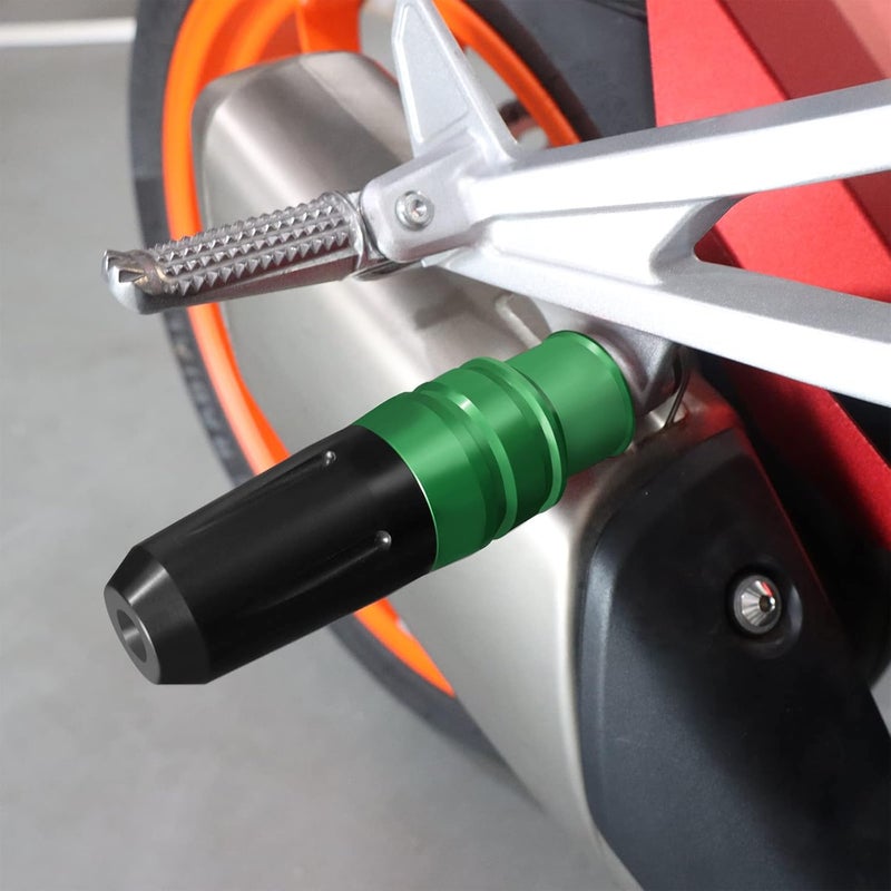 HAONEL Universal Rear Frame Sliders CNC Aluminum Compatible with Z900 Z650 Z900RS Ninja 400 650 1000 ZX10R ZX6R ZX12R Z800 Z750 Z125 Z400 Z300 Motorcycle Fairing Protection Crash Pad - Image 2